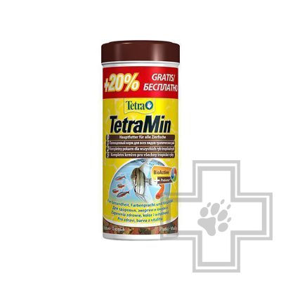 TetraMin 250 мл + 20% бесплатно Корм в виде хлопьев для всех видов тропических рыб