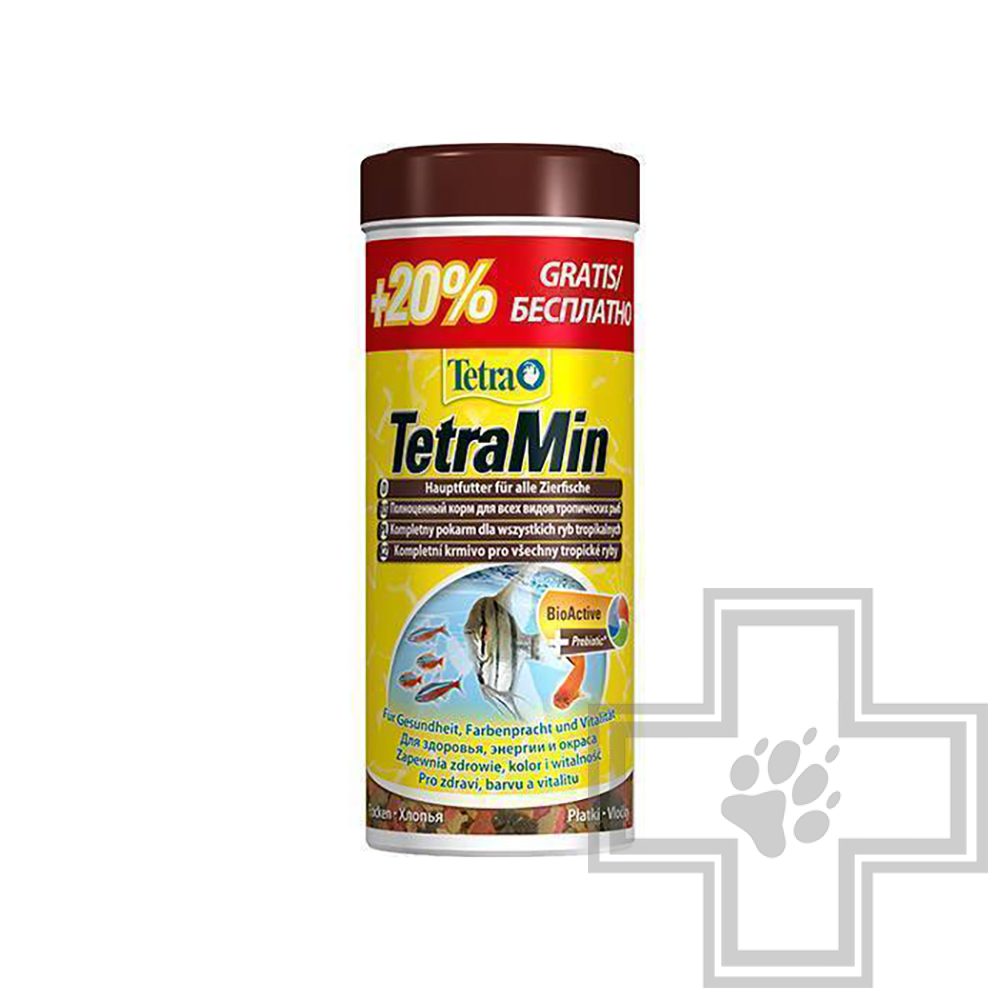 TetraMin 250 мл + 20% бесплатно Корм в виде хлопьев для всех видов тропических рыб