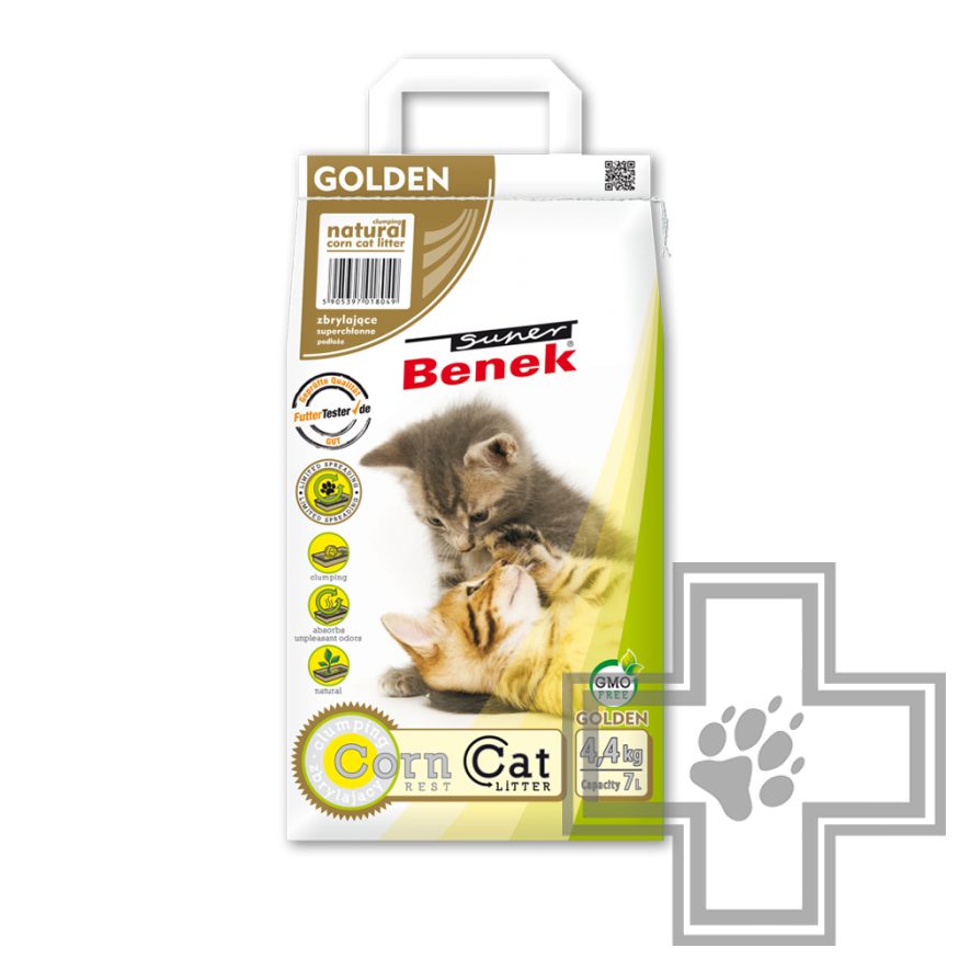 Super Benek Corn Cat Golden Наполнитель кукурузный комкующийся