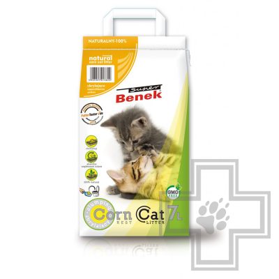 Super Benek Corn Cat Natural Наполнитель кукурузный комкующийся