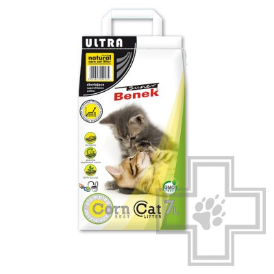 Super Benek Corn Cat Ultra Natural Наполнитель кукурузный комкующийся