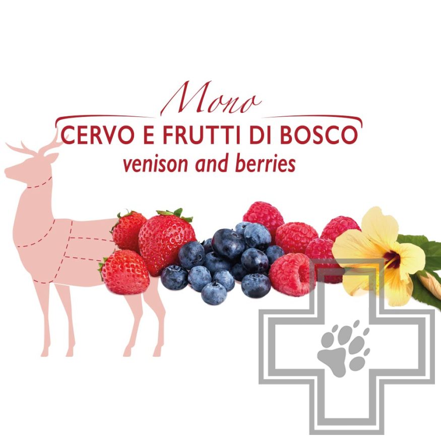 Unica Natura Mono Ossicino Печенье для взрослых собак мелких пород, с олениной и ягодами