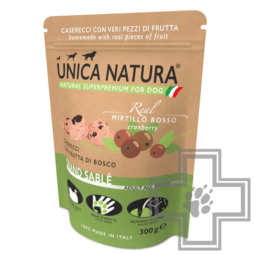 Unica Natura Real Grand Sable Печенье для взрослых собак всех пород, с дикими фруктами