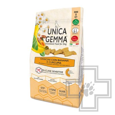 Unica Gemma Ossicini Печенье для взрослых собак всех пород, с бананом и куркумой