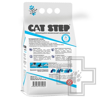 Cat Step Compact White Original Наполнитель бентонитовый комкующийся