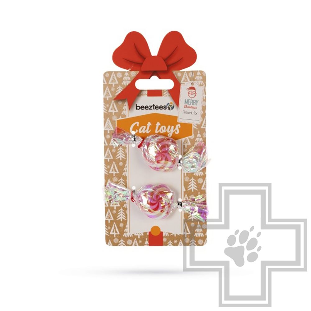 Beeztees Игрушка для кошек "Конфеты рождественские" (цена за 2 шт.)