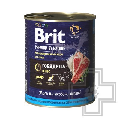 Brit Консервы для взрослых собак, паштет с говядиной и рисом