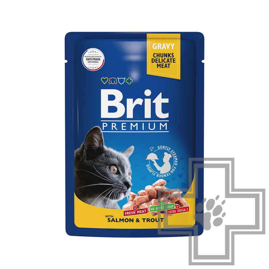 Brit Пресервы для взрослых кошек, с лососем и форелью в соусе