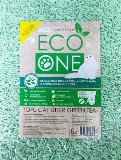 ECO ONE Наполнитель тофу для кошачьего туалета, с ароматом зеленого чая