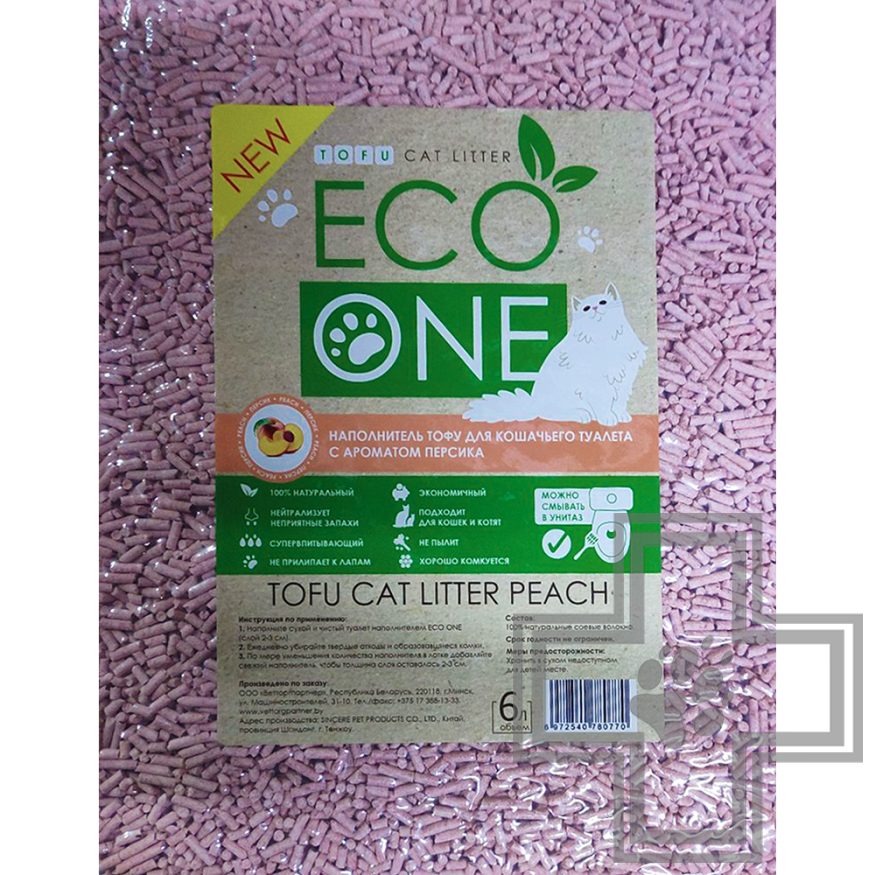ECO ONE Наполнитель тофу для кошачьего туалета, с ароматом персика ECO ONE Наполнитель тофу для кошачьего туалета, с ароматом персика