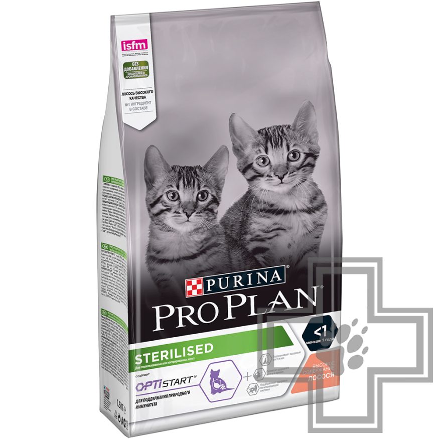 Pro Plan Sterilised Kitten Optistart Корм для стерилизованных котят, с лососем