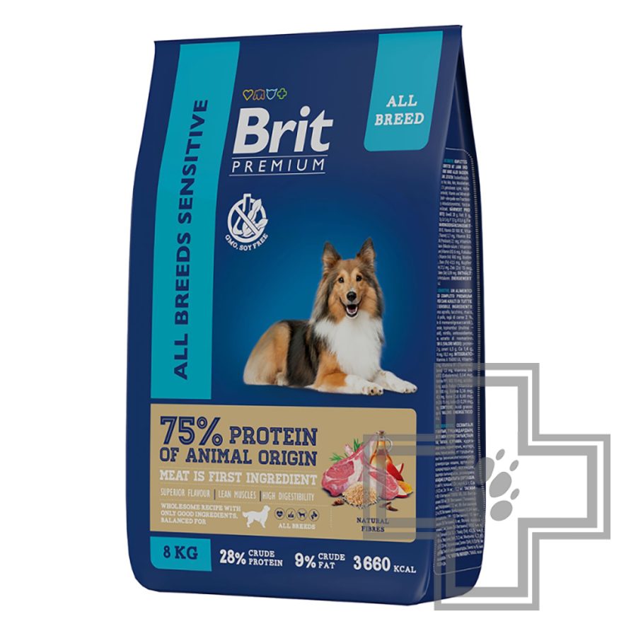 Брит Корм для взрослых собак всех пород с чувствительным пищеварением, с ягненком и индейкой Брит Корм для взрослых собак всех пород с чувствительным пищеварением, с ягненком и индейкой