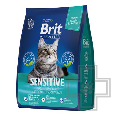 Brit Корм для взрослых кошек с чувствительным пищеварением, с индейкой и ягненком