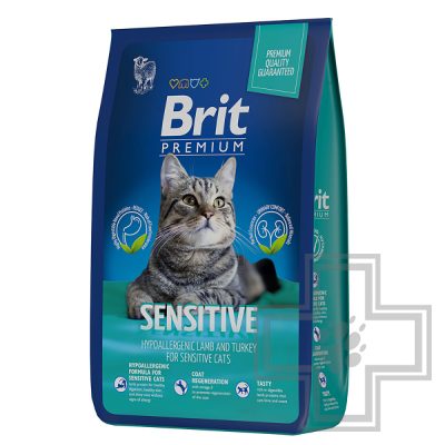 Brit Корм для взрослых кошек с чувствительным пищеварением, с индейкой и ягненком