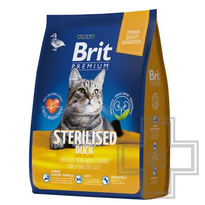 Brit Корм для взрослых стерилизованных кошек, с уткой и курицей