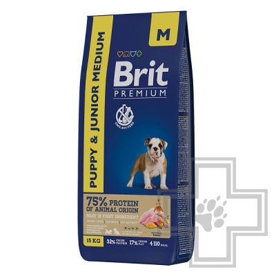 Брит Корм для щенков средних пород, с курицей