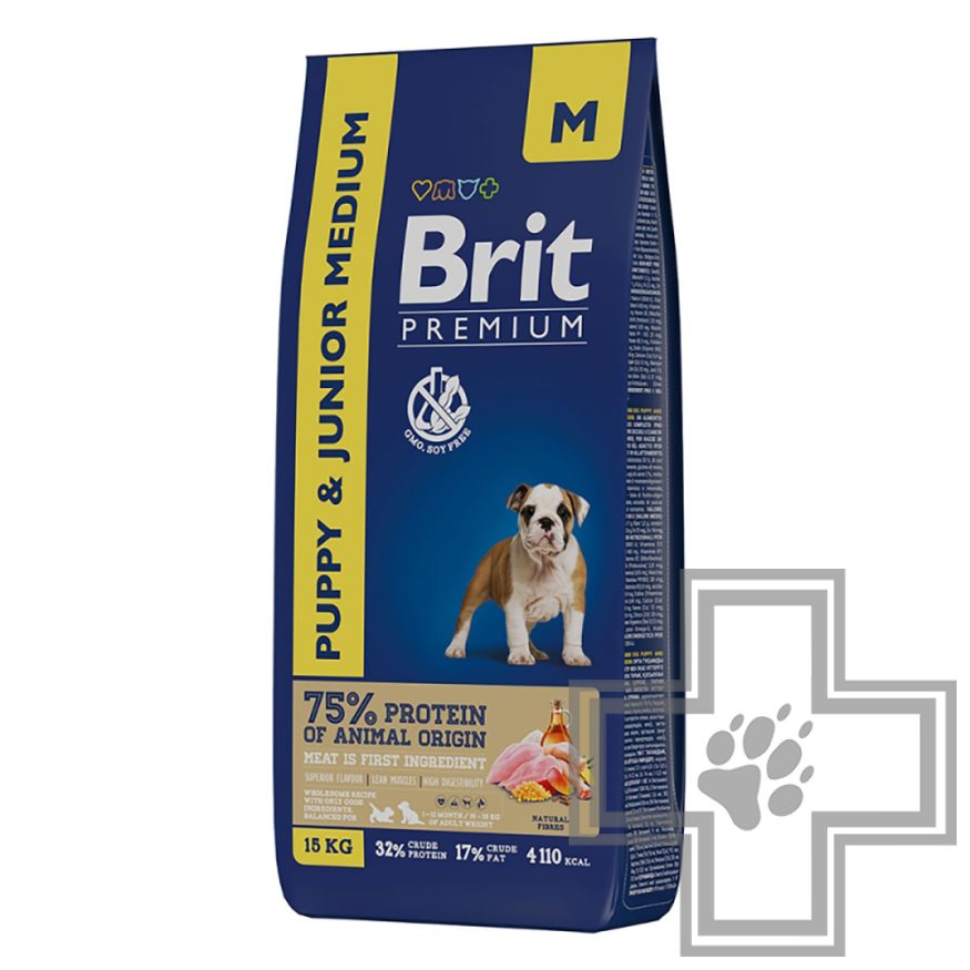 Брит Корм для щенков средних пород, с курицей Брит Корм для щенков средних пород, с курицей