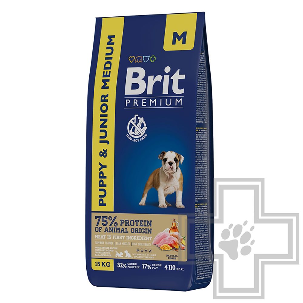 Брит Корм для щенков средних пород, с курицей
