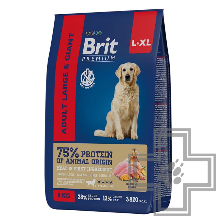 Брит Корм для взрослых собак крупных и гигантских пород, с курицей Брит Корм для взрослых собак крупных и гигантских пород, с курицей