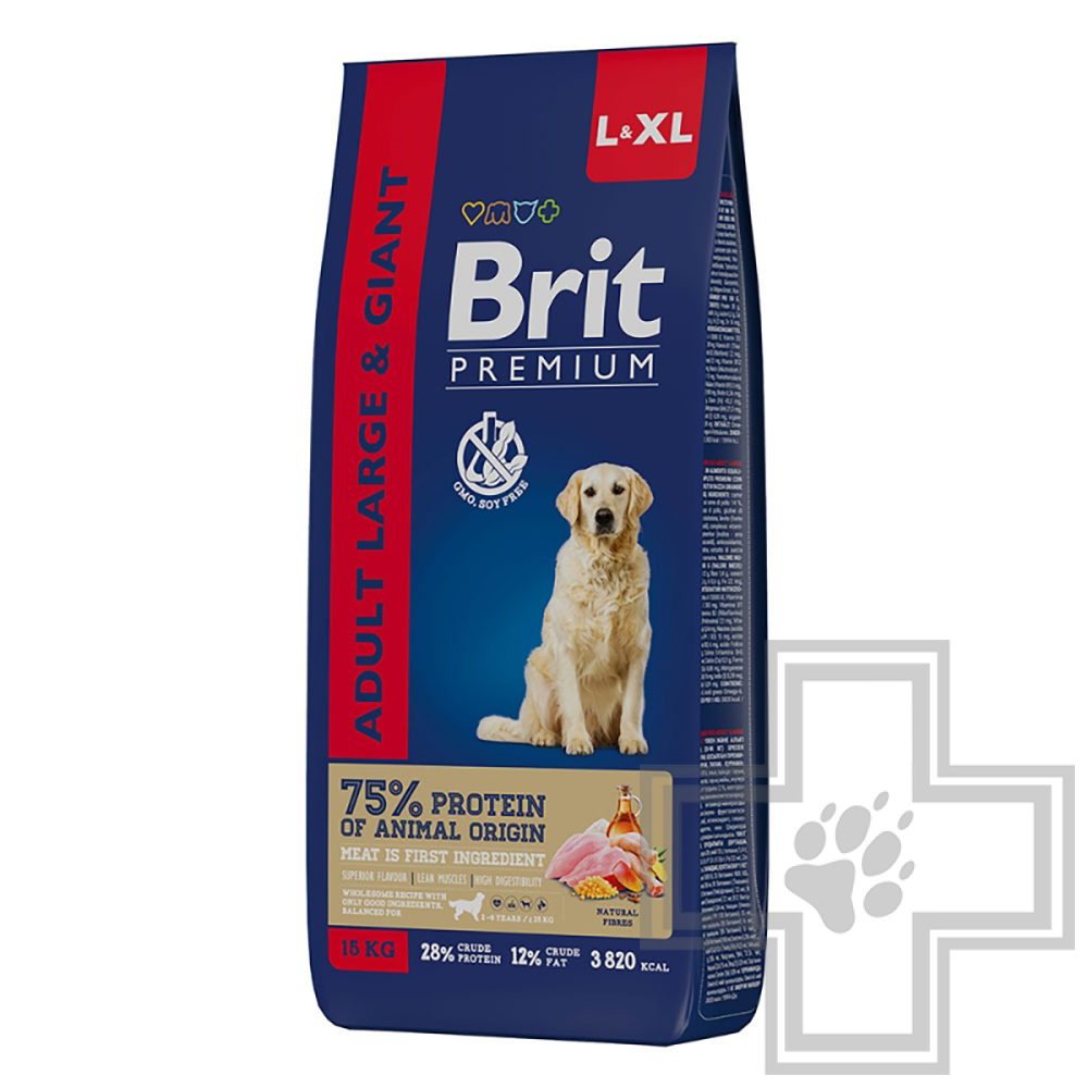 Брит Корм для взрослых собак крупных и гигантских пород, с курицей