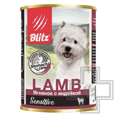 Blitz Sensitive Консервы для собак всех пород, с ягненком и индейкой