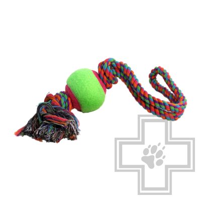TRIOL Игрушка для собак "Верёвка с петлей, 2 узла и мяч"