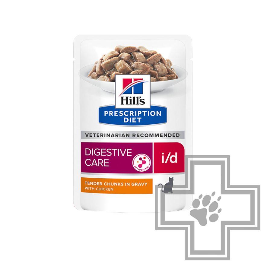 Hill's PD i/d Пресервы-диета для кошек для поддержания здоровья пищеварения, с курицей в соусе