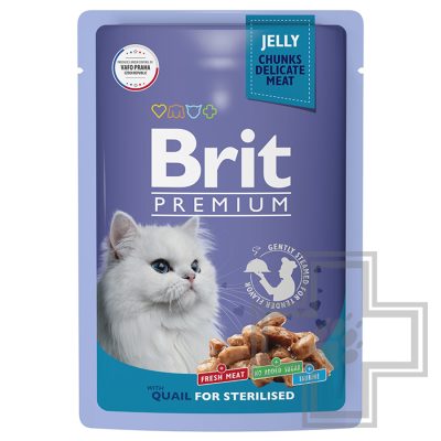 Brit Пресервы для взрослых стерилизованных кошек, с перепелкой в желе
