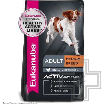 Eukanuba Adult Medium Breed Корм для взрослых собак средних пород, с птицей