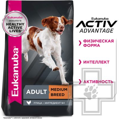 Eukanuba Adult Medium Breed Корм для взрослых собак средних пород, с птицей