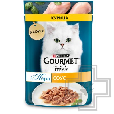 Gourmet Перл Пресервы для взрослых кошек, с курицей в соусе