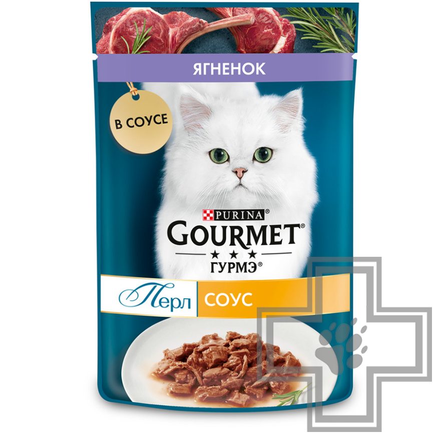 Gourmet Перл Пресервы для взрослых кошек, с ягненком в соусе