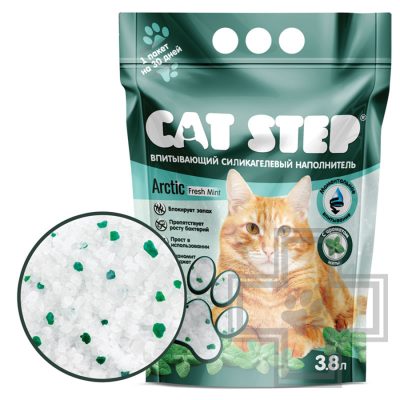 Cat Step Arctic Fresh Mint Наполнитель силикагелевый впитывающий