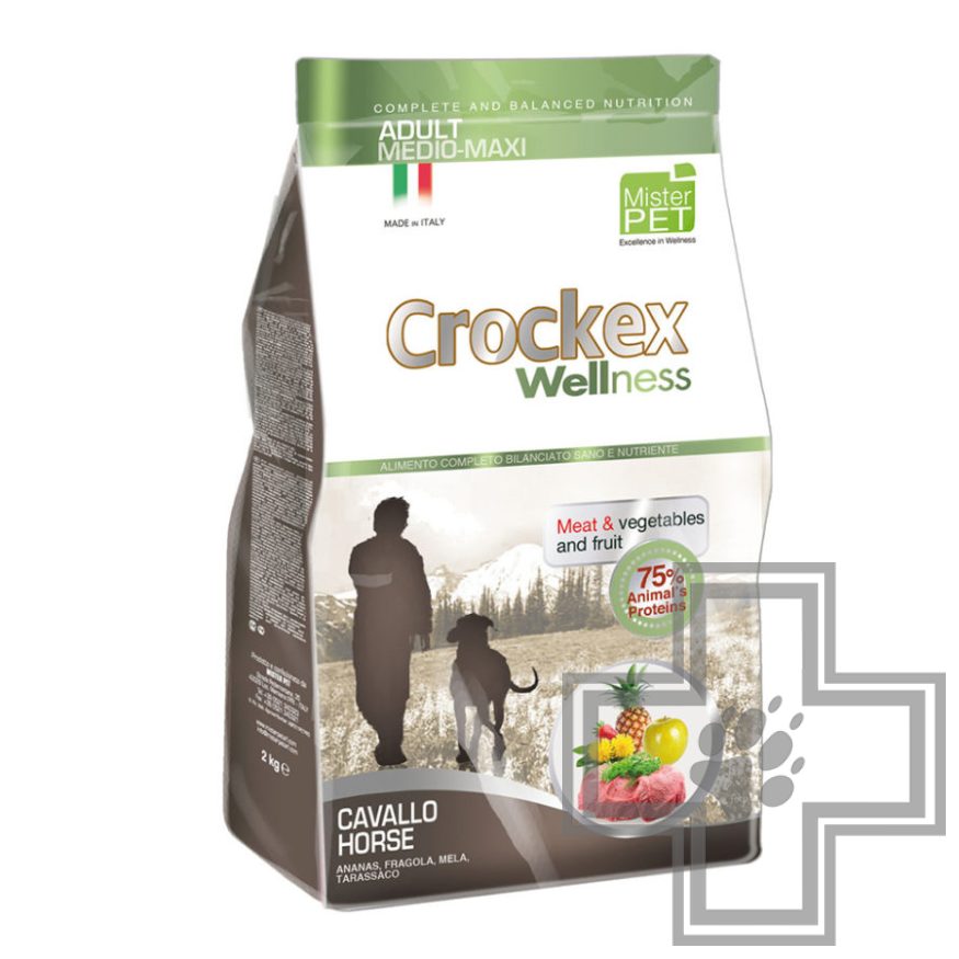 Crockex Wellness Medio-Maxi Adult Корм для взрослых собак средних и крупных пород, с кониной и рисом