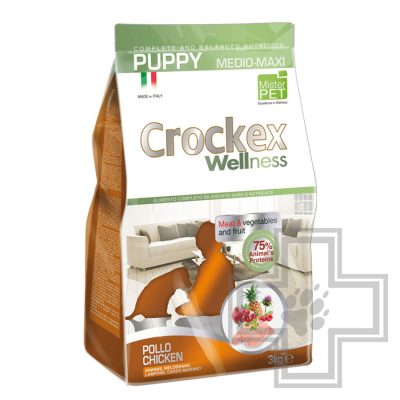Crockex Wellness Medio-Maxi Puppy Корм для щенков средних и крупных пород, с курицей и рисом