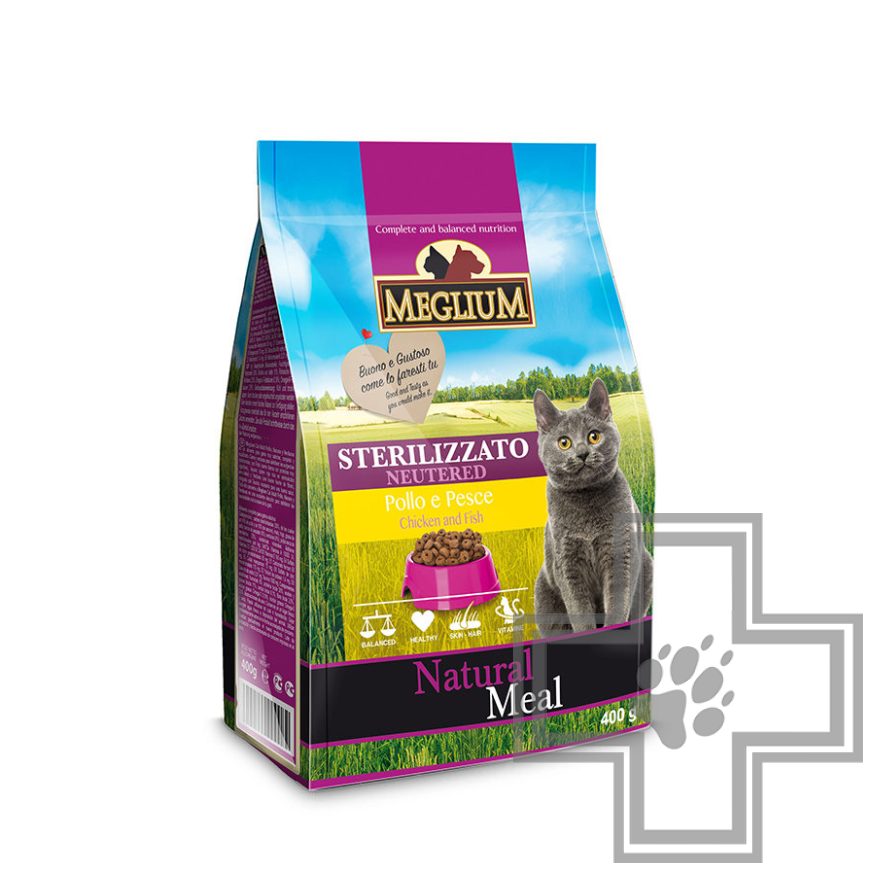Meglium Cat Neutered Корм для взрослых стерилизованных кошек, с курицей и рыбой