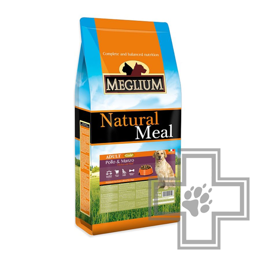Meglium Natural Meal Dog Adult Gold для взрослых собак всех пород, с говядиной