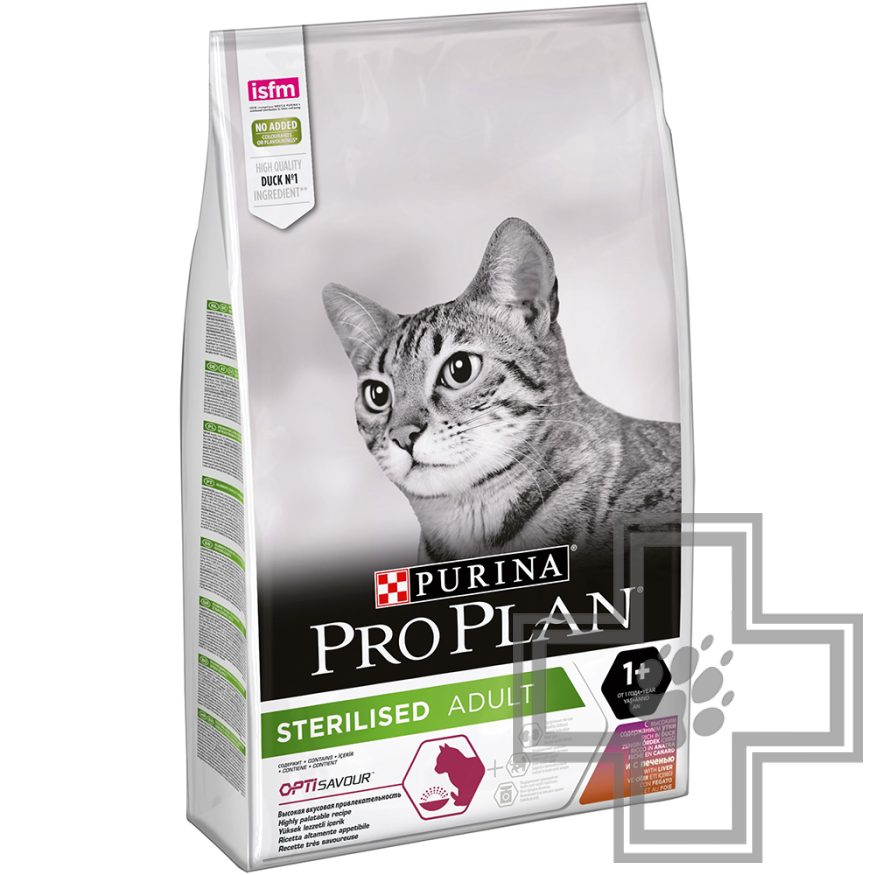 Pro Plan Sterilised Adult Optisavour Корм для взрослых стерилизованных кошек, с уткой и печенью