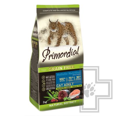 Primordial Grain Free Adult All Breed Корм для взрослых кошек, с лососем и тунцом