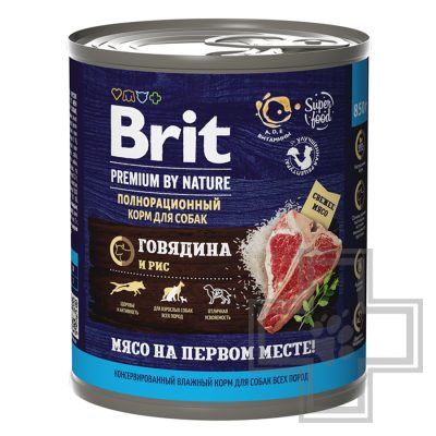 Brit Консервы для взрослых собак, паштет с говядиной и рисом