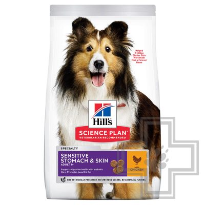 Hill's SP Sensitive Stomach & Skin Корм для взрослых собак средних пород, с курицей
