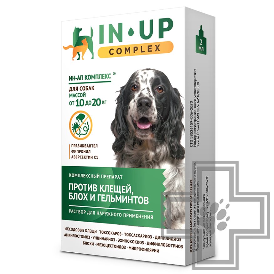 IN-UP complex Капли на холку от глистов, блох и клещей для собак