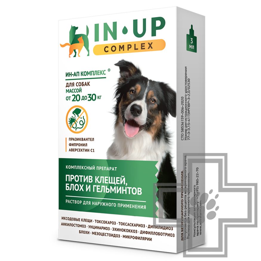 IN-UP complex Капли на холку от глистов, блох и клещей для собак