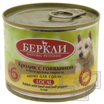 Berkley Консервы LOCAL №6 для собак, с кроликом, говядиной и болгарским перцем