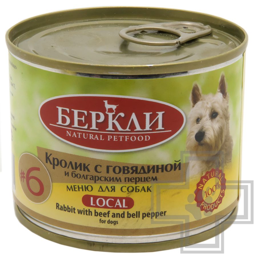 Berkley Консервы LOCAL №6 для собак, с кроликом, говядиной и болгарским перцем