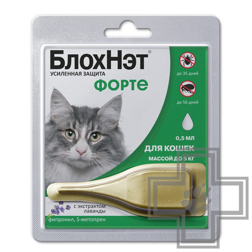 БлохНэт Форте Капли инсектоакарицидные для кошек (цена за 1 пипетку)