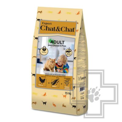 Chat&Chat Expert Корм для взрослых кошек с курицей и горохом