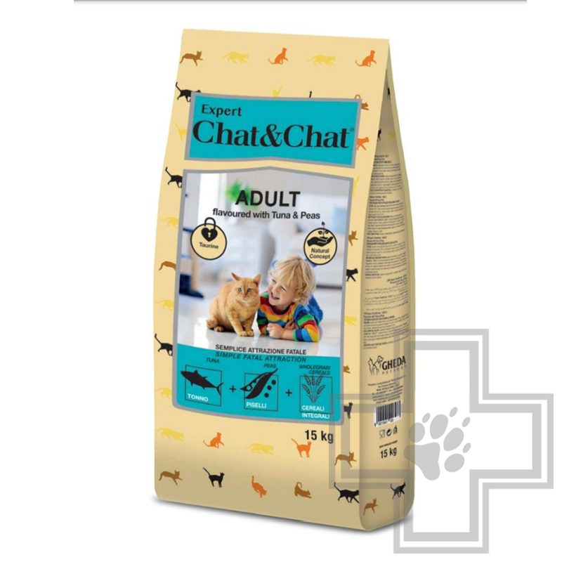 Chat&Chat Expert Корм для взрослых кошек с тунцом и горохом