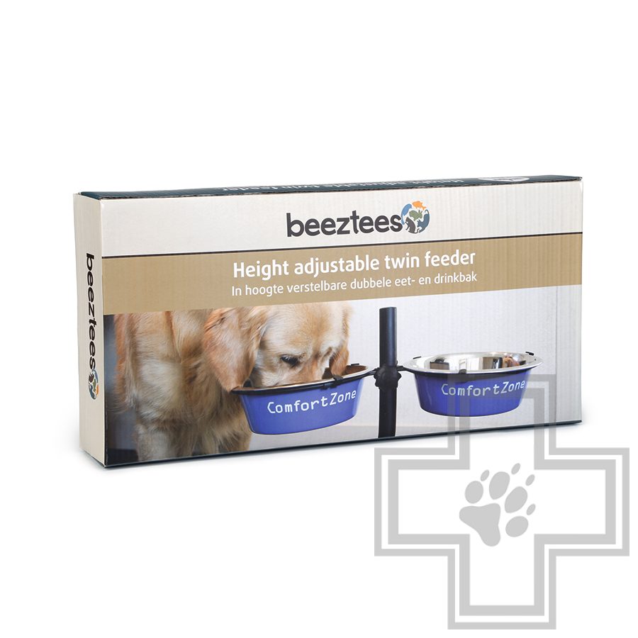 Beeztees Стойка с двумя мисками для собак, синяя