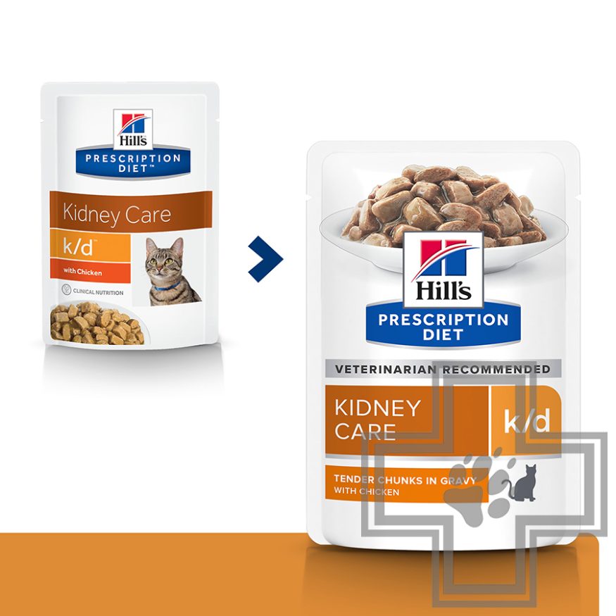 Hill's PD k/d Пресервы-диета для кошек при хронической болезни почек и болезнях сердца, с курицей Hill's PD k/d Пресервы-диета для кошек при хронической болезни почек и болезнях сердца, с курицей